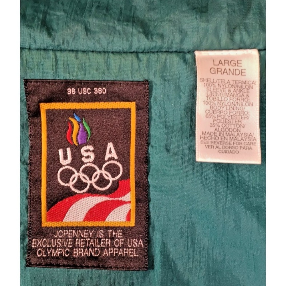 Vintage Y2K 90s Retro JCPenny USA Olympics Jacket Men M Black Windbreaker Track - Picture 7 of 10